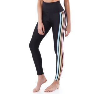 Beach Riot legging, black with multicolor stripe, size XS
